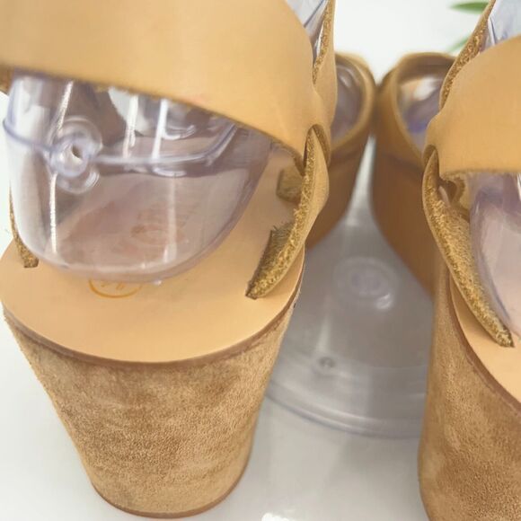 Kork-Ease Women's Ava Sandal Size 10.5 Wedge Platform Tan Leather Slingback - Picture 11 of 16